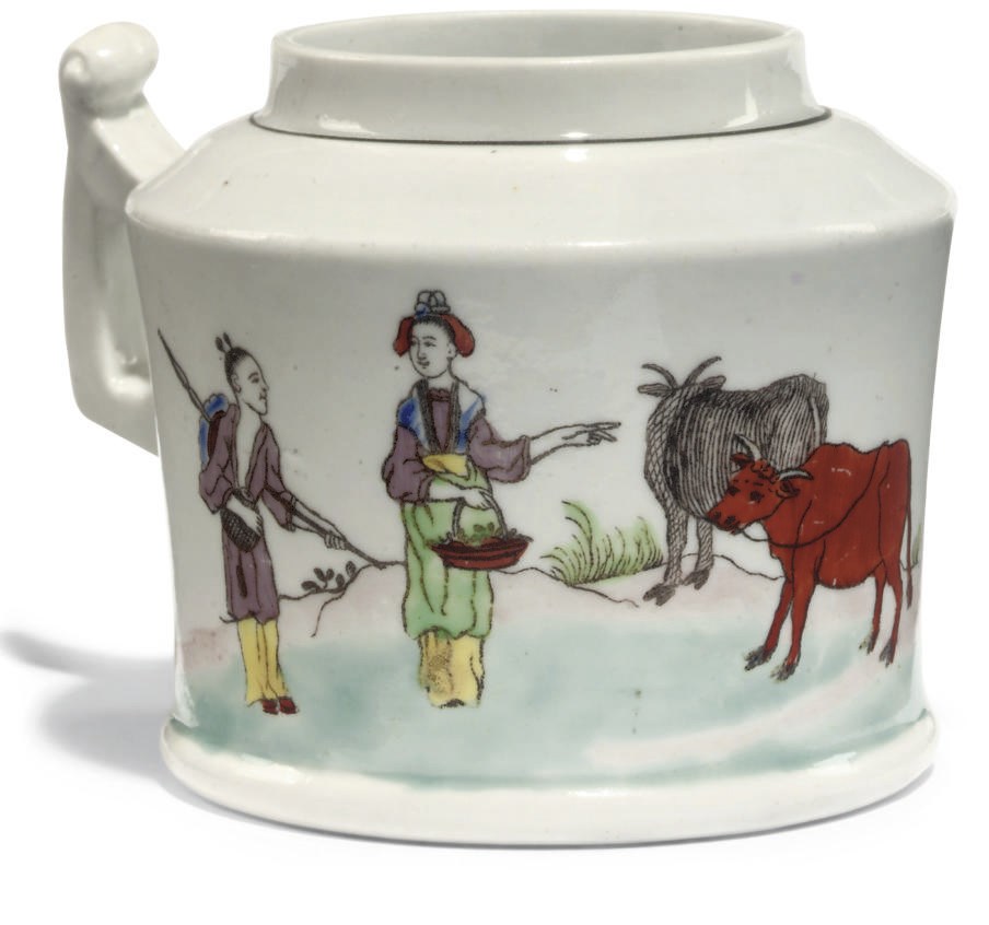 A WORCESTER CYLINDRICAL MUSTARD-POT