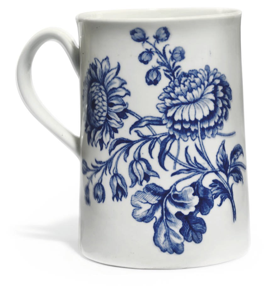 A WORCESTER TAPERING CYLINDRICAL MUG