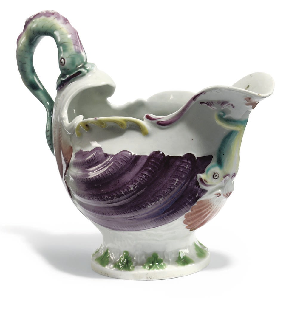 A WORCESTER 'DOLPHIN' EWER