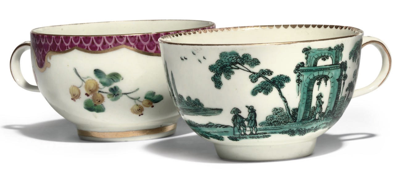 TWO WORCESTER TEACUPS
