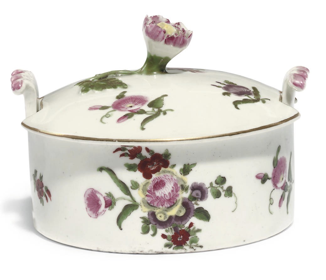 A WORCESTER CYLINDRICAL BUTTER-TUB AND COVER