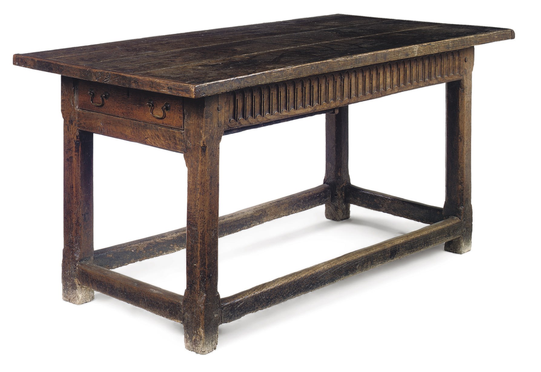 AN OAK REFECTORY TABLE
