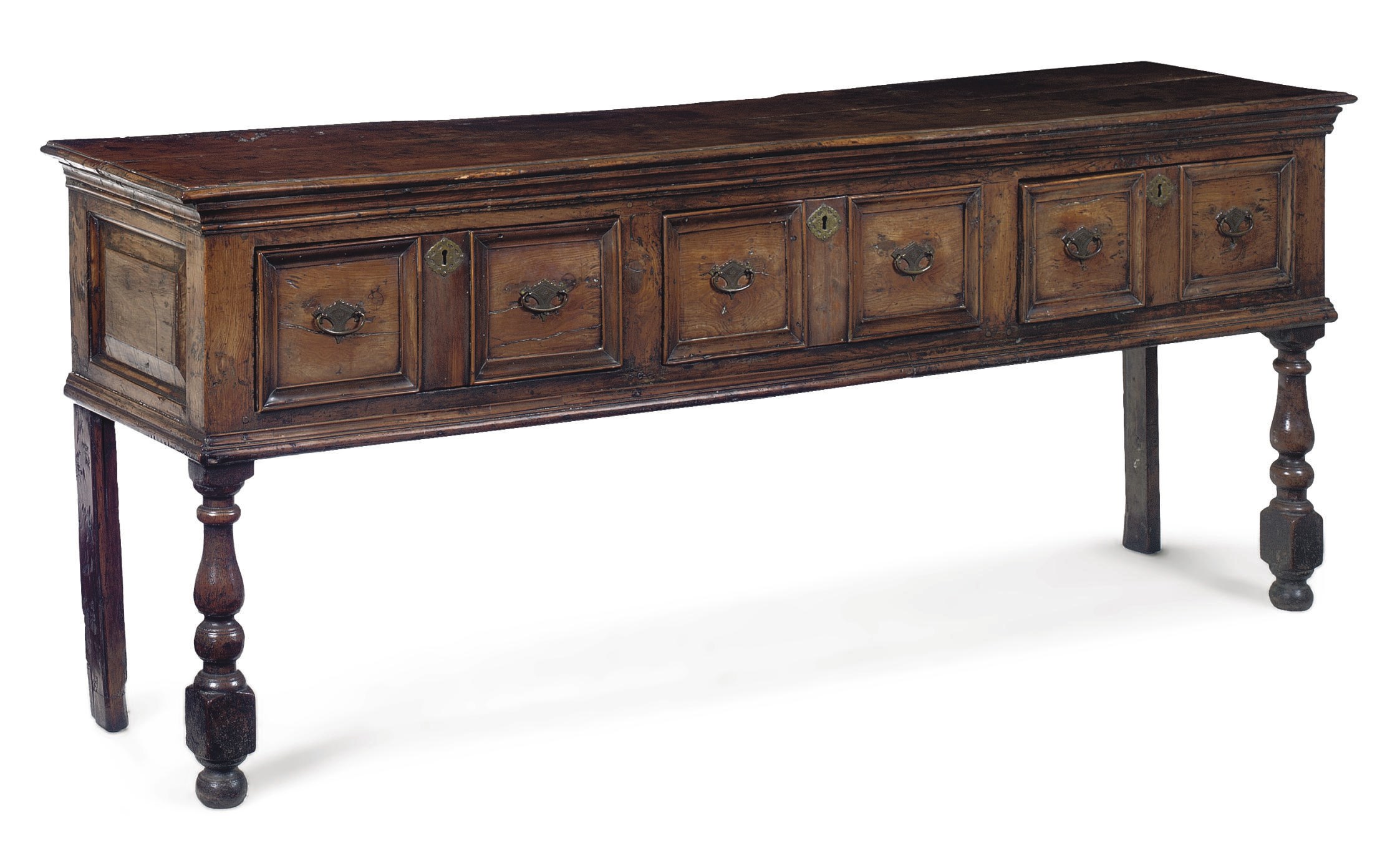 AN ENGLISH YEW WOOD DRESSER