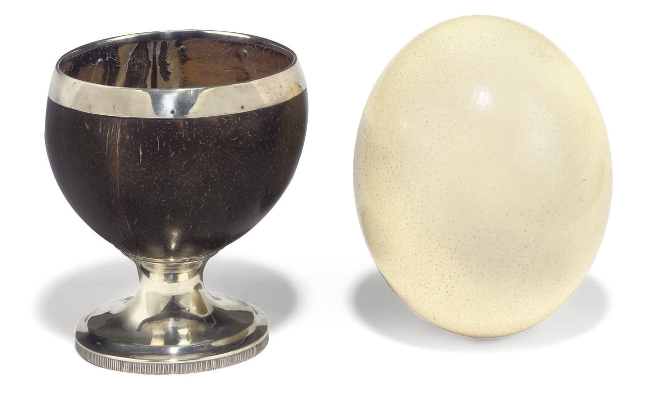 A GEORGE III SILVER-MOUNTED COCONUT CUP