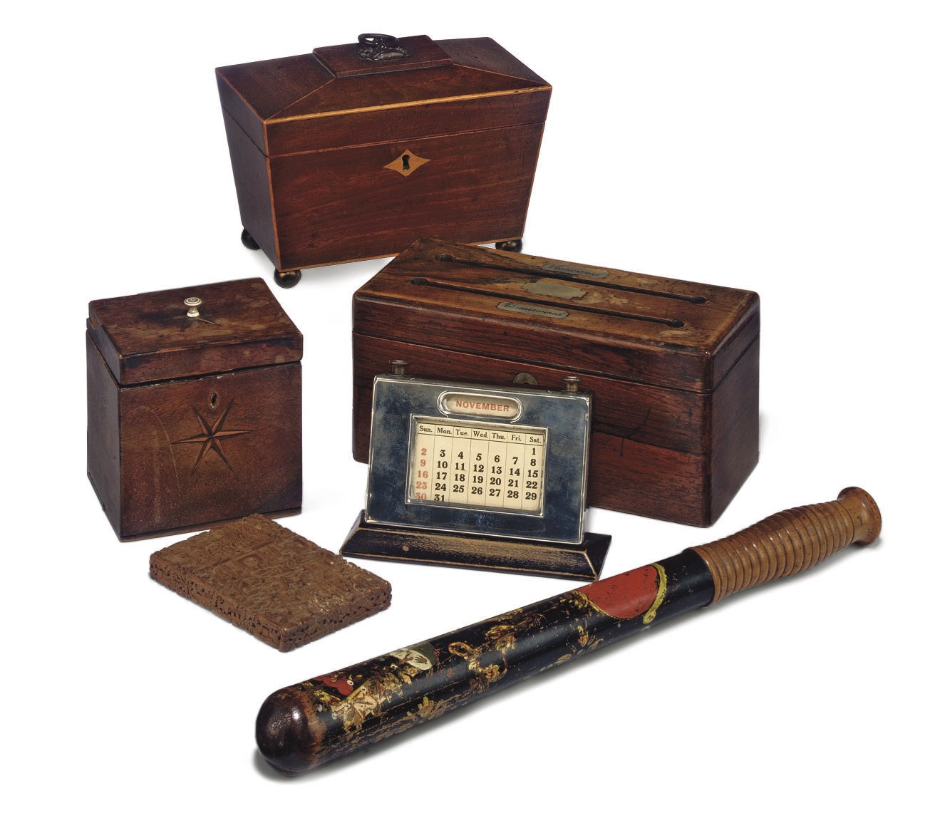 A VICTORIAN ROSEWOOD AND MOTHER-OF-PEARL INLAID LETTER BOX
