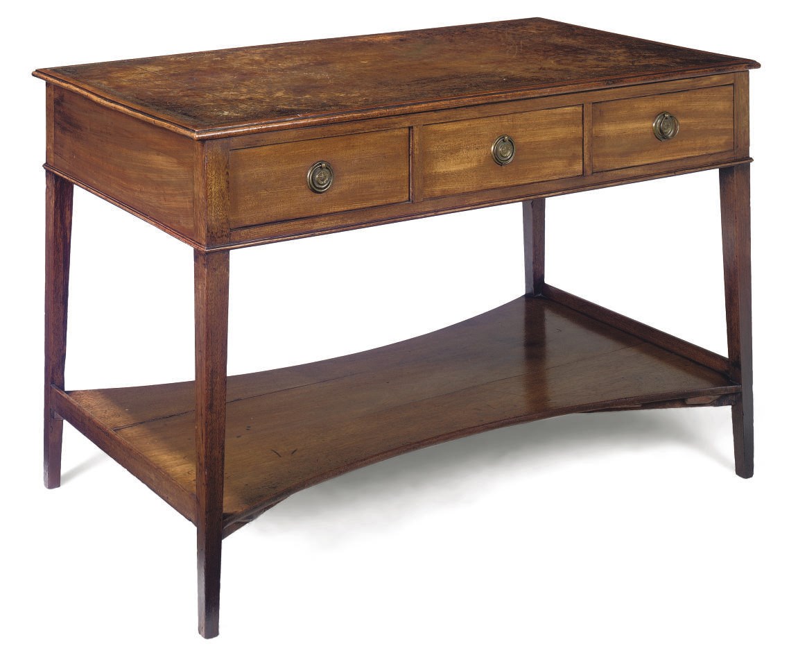A REGENCY MAHOGANY LIBRARY TABLE