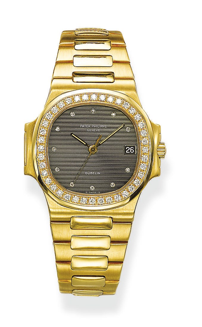 A GENTLEMAN'S GOLD AND DIAMOND 'NAUTILUS' WRISTWATCH, BY PATEK PHILIPPE