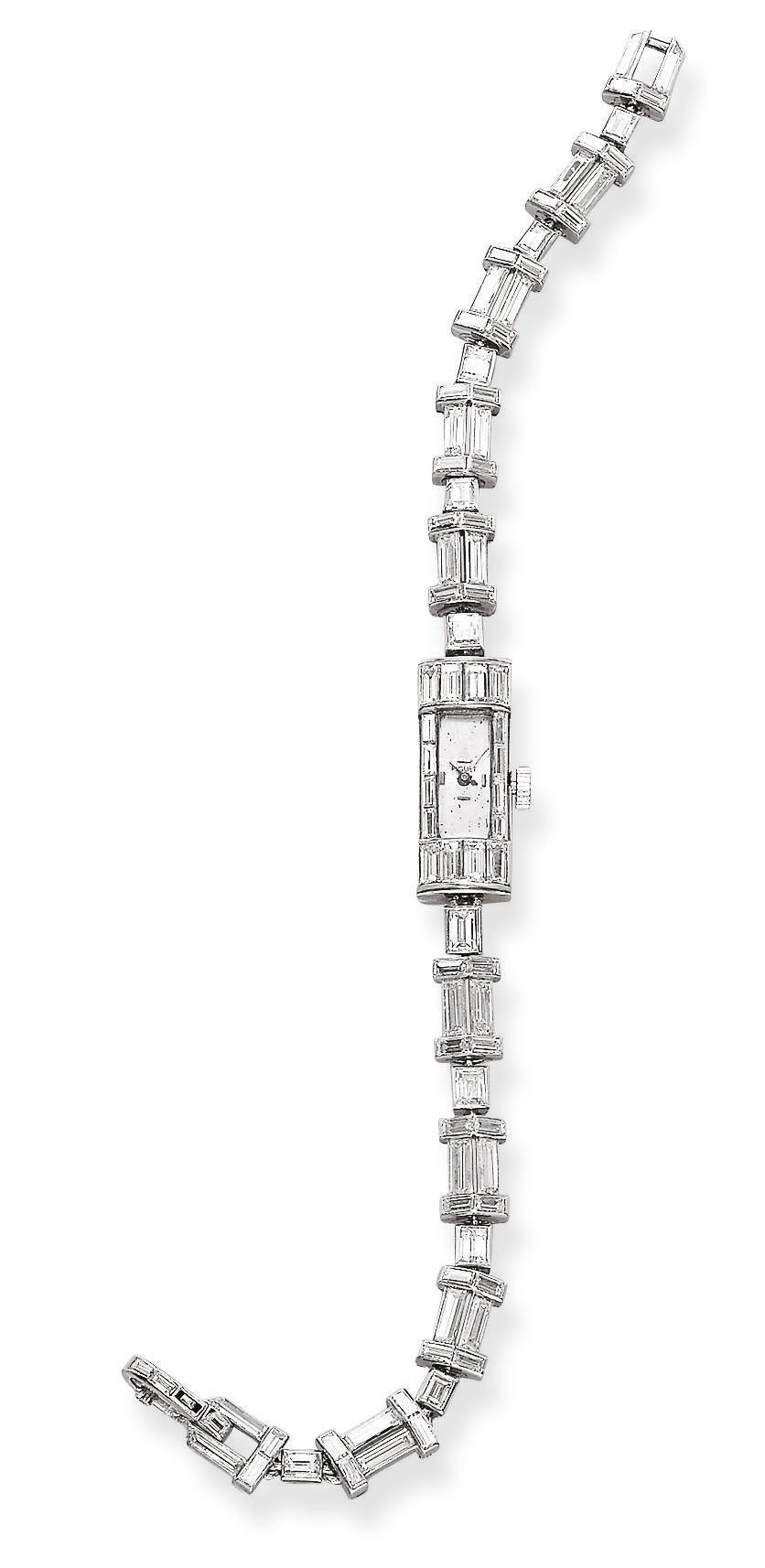 A LADY'S ART DECO DIAMOND WRISTWATCH, BY PIAGET