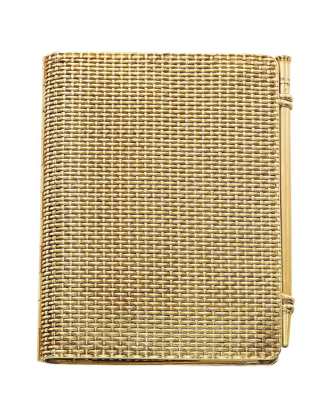 A GOLD DIARY AND PEN, BY HERMÈS
