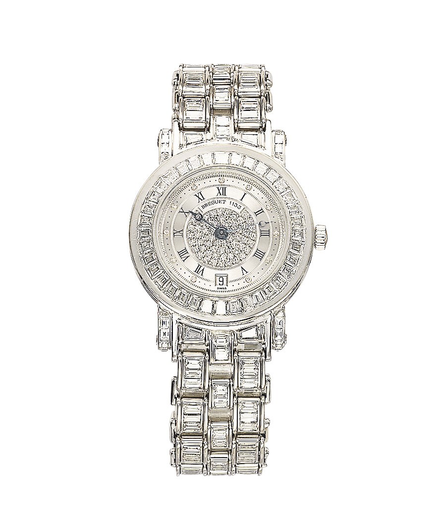 A RARE LADY'S DIAMOND 'MARINE' WRISTWATCH, BY BREGUET