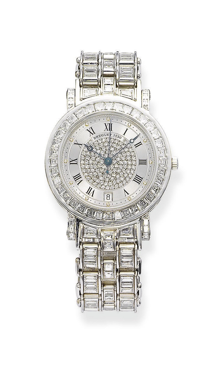 A RARE GENTLEMAN'S DIAMOND 'MARINE' WRISTWATCH, BY BREGUET