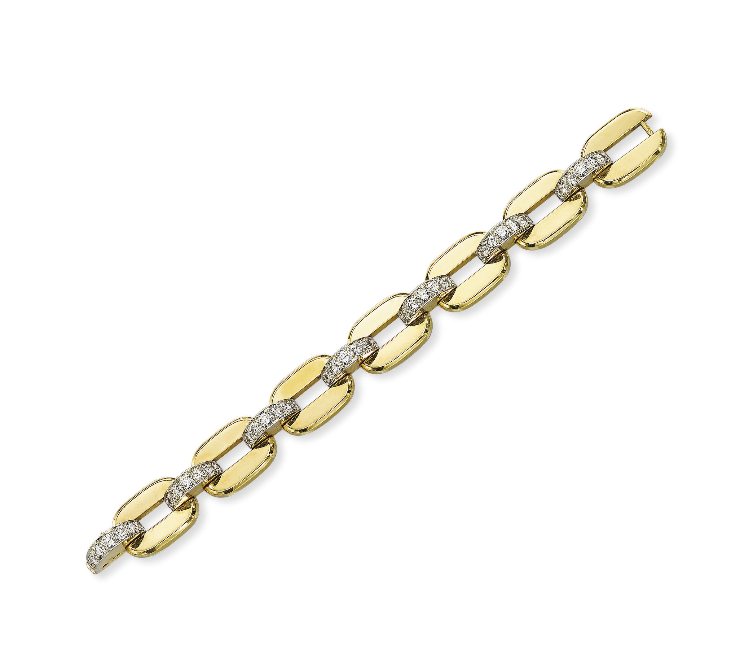 A GOLD AND DIAMOND BRACELET, BY CARTIER