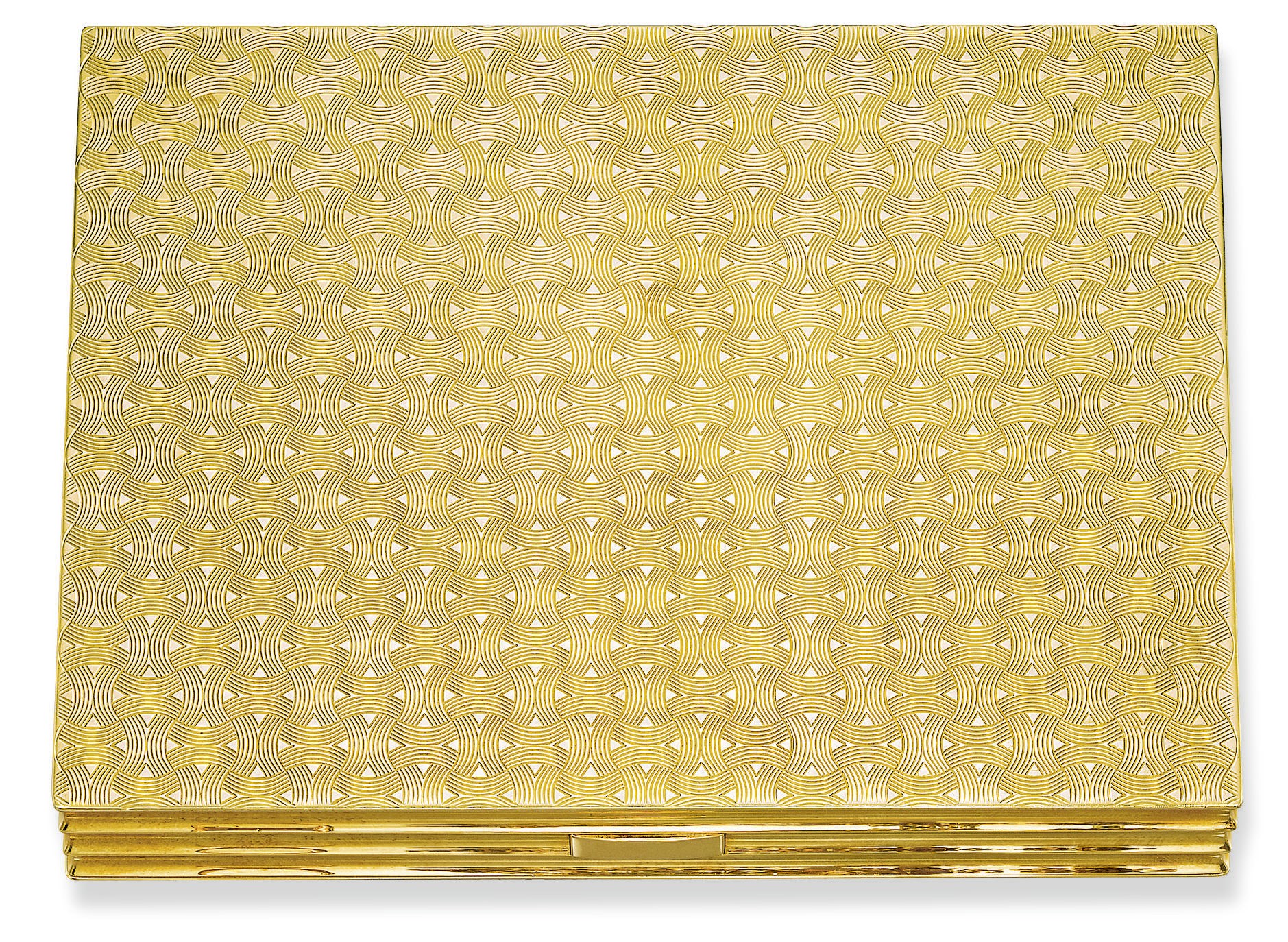 **A GOLD AND SILVER-GILT VANITY CASE, BY CARTIER