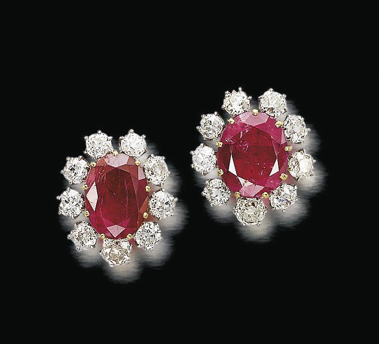 A PAIR OF RUBY AND DIAMOND EAR CLIPS, BY PETOCHI