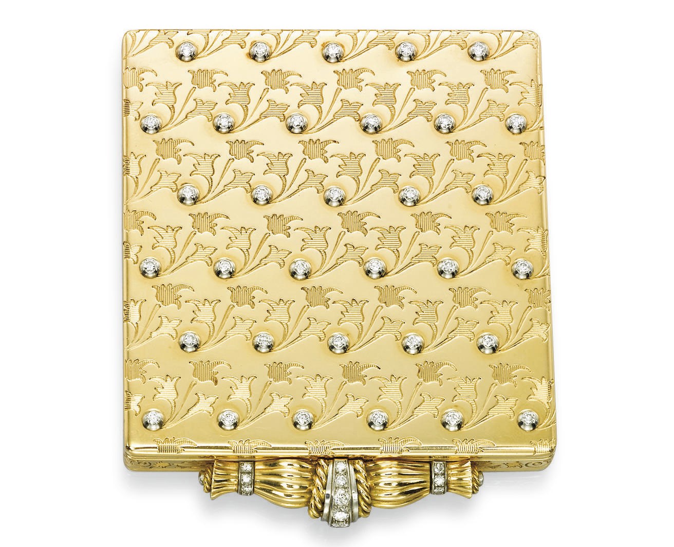 A GOLD AND DIAMOND POWDER COMPACT, BY BOUCHERON