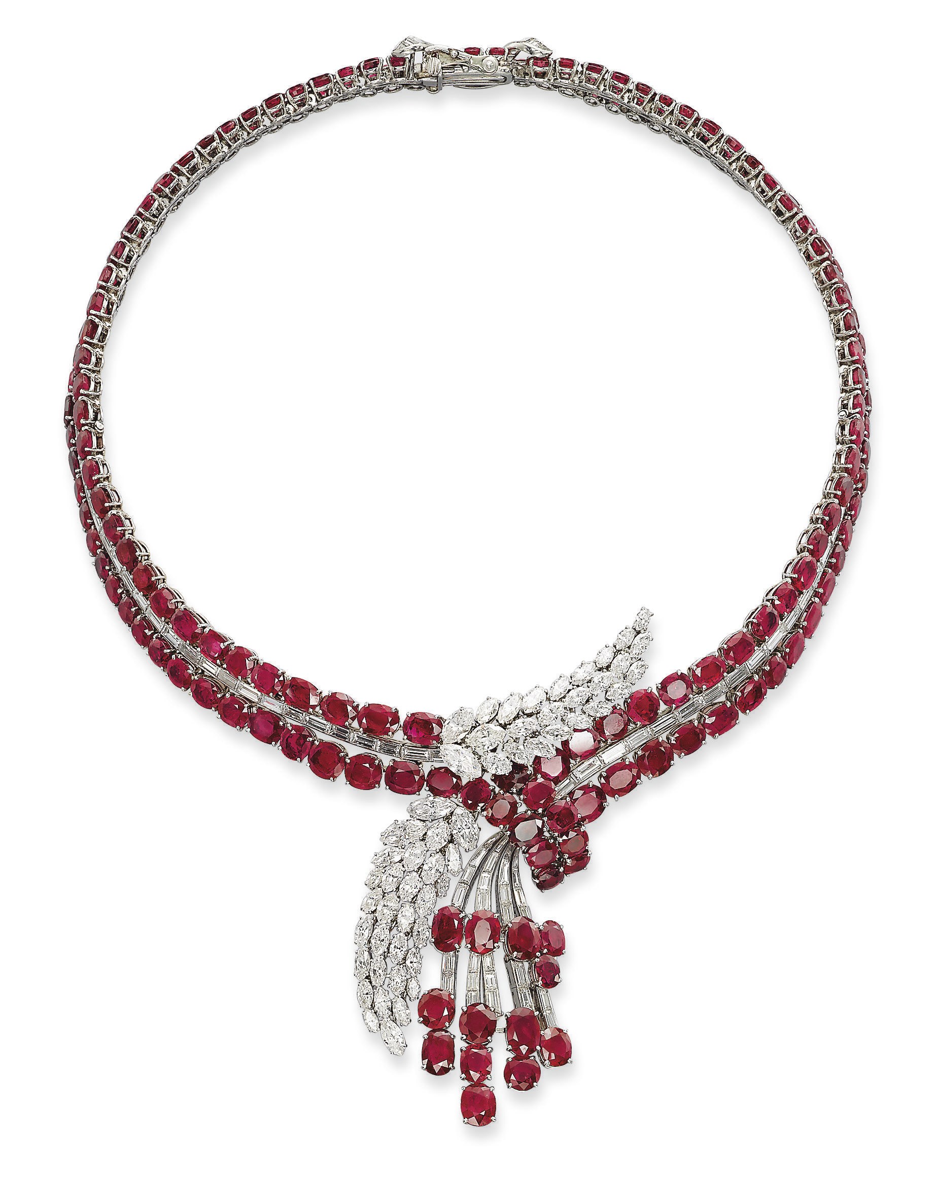 A SUPERB RUBY AND DIAMOND NECKLACE