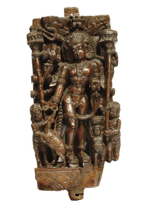 AN INDIAN JAIN WOOD CARVING