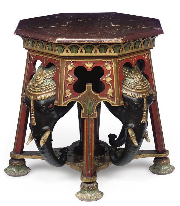 AN ANGLO-INDIAN PAINTED OCCASIONAL TABLE