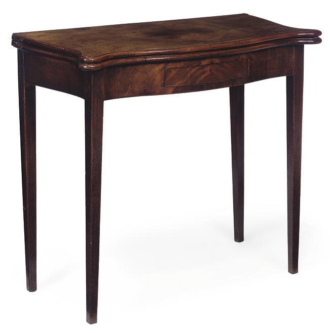 A GEORGE III MAHOGANY CARD TABLE