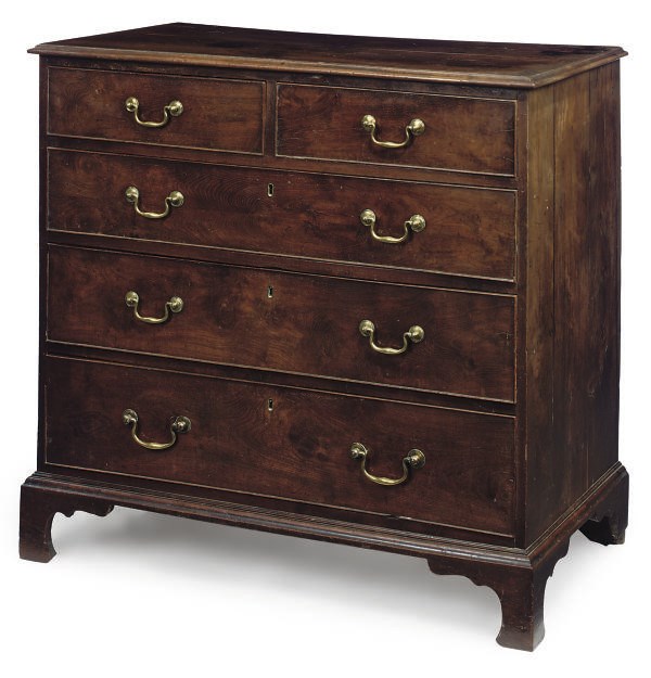 A GEORGE III CROSSBANDED LABURNUM CHEST