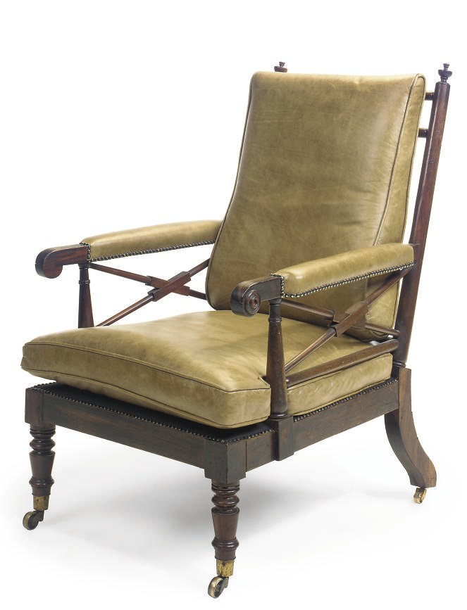 A LATE REGENCY ROSEWOOD ARMCHAIR