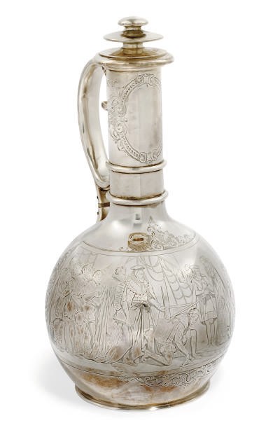 A VICTORIAN SILVER EWER