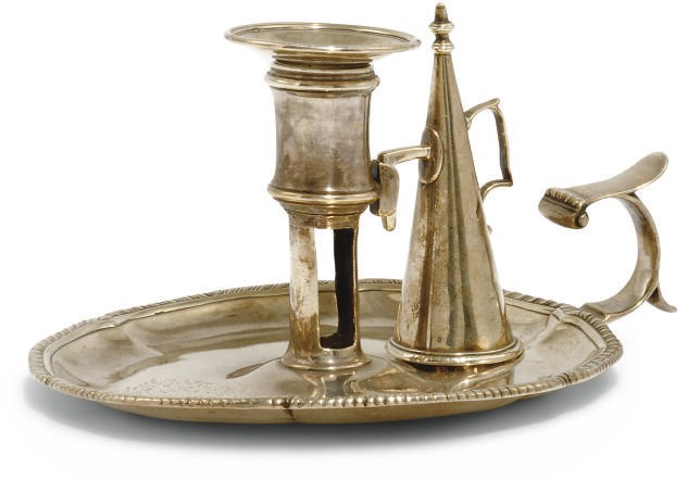 A GEORGE III SILVER CHAMBERSTICK