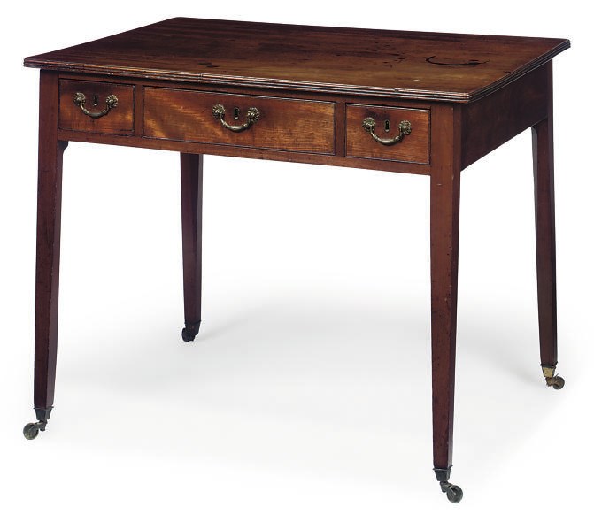 A LATE GEORGE III MAHOGANY SIDE TABLE