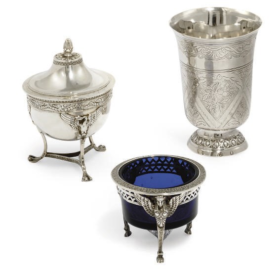 A FRENCH SILVER BEAKER