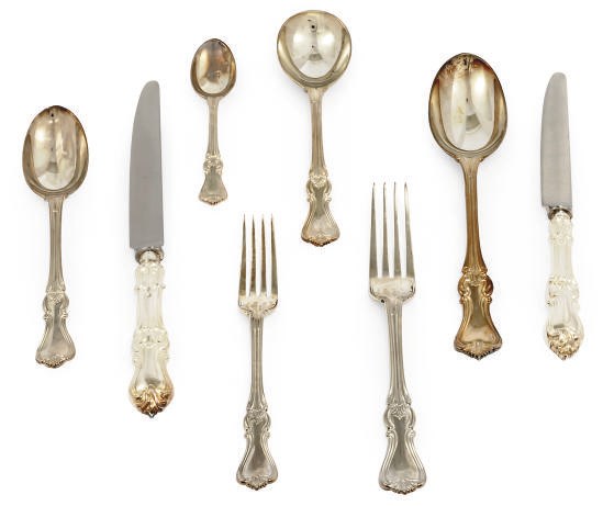 A MODERN SILVER ALBERT PATTERN TABLE SERVICE OF FLATWARE AND CUTLERY