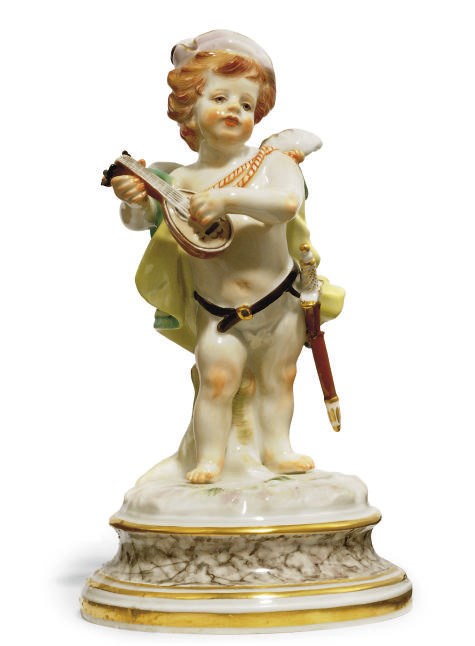 A MEISSEN FIGURE OF CUPID DISGUISED