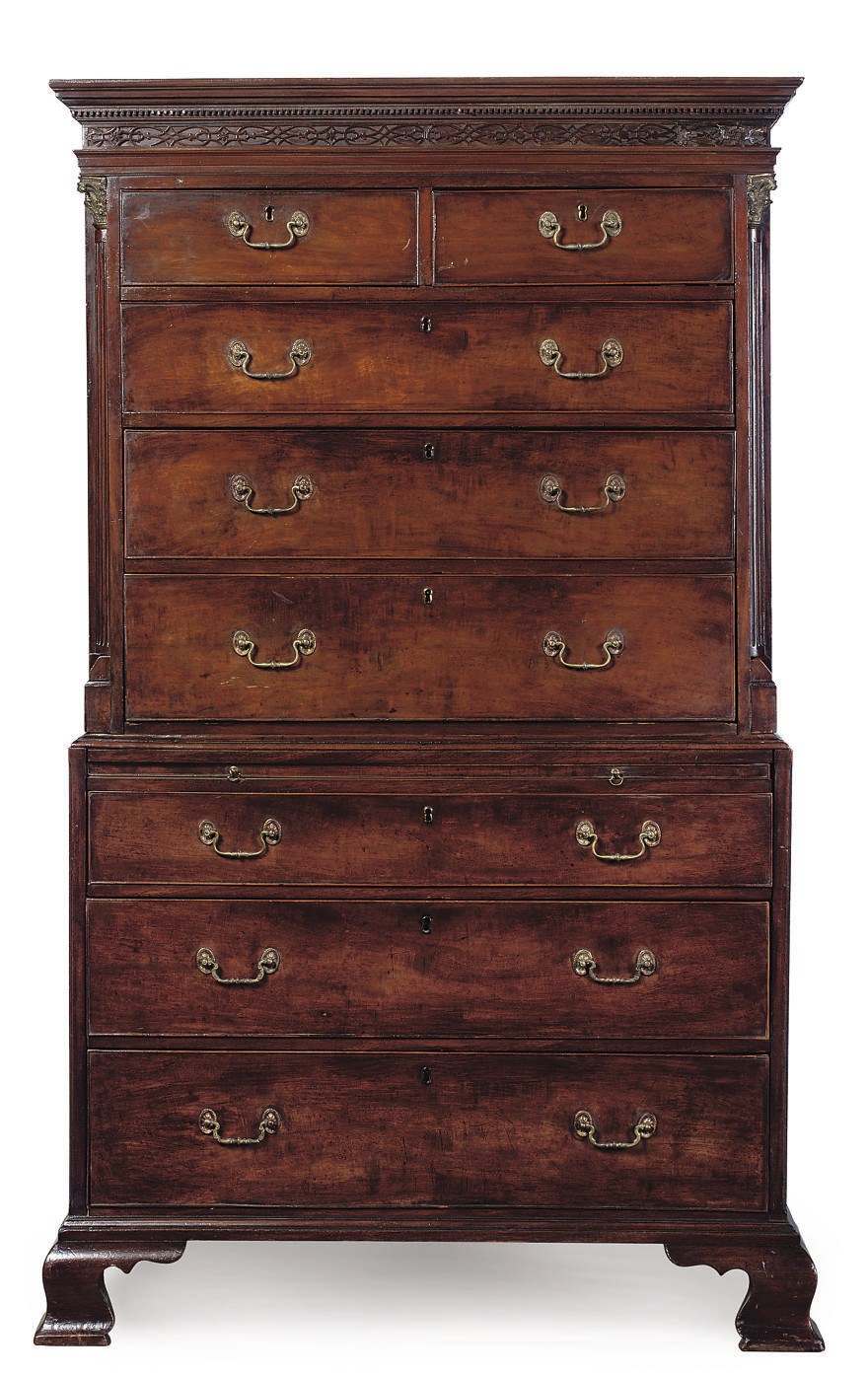 A GEORGE III MAHOGANY TALLBOY