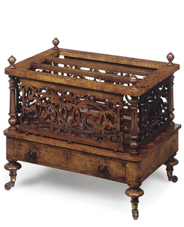 A VICTORIAN WALNUT CANTERBURY