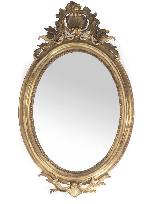 A NAPOLEON III GILTWOOD AND COMPOSITION MIRROR