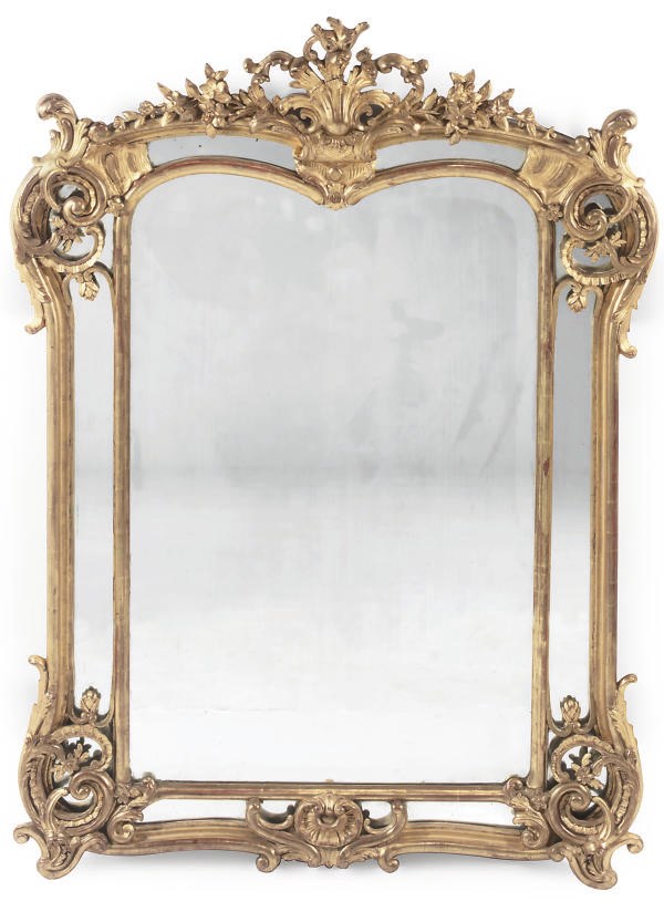 A FRENCH GILTWOOD MARGINAL MIRROR