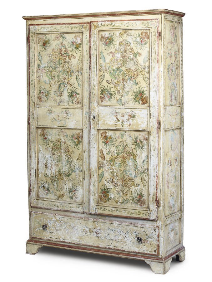 A NORTH EUROPEAN PAINTED ARMOIRE