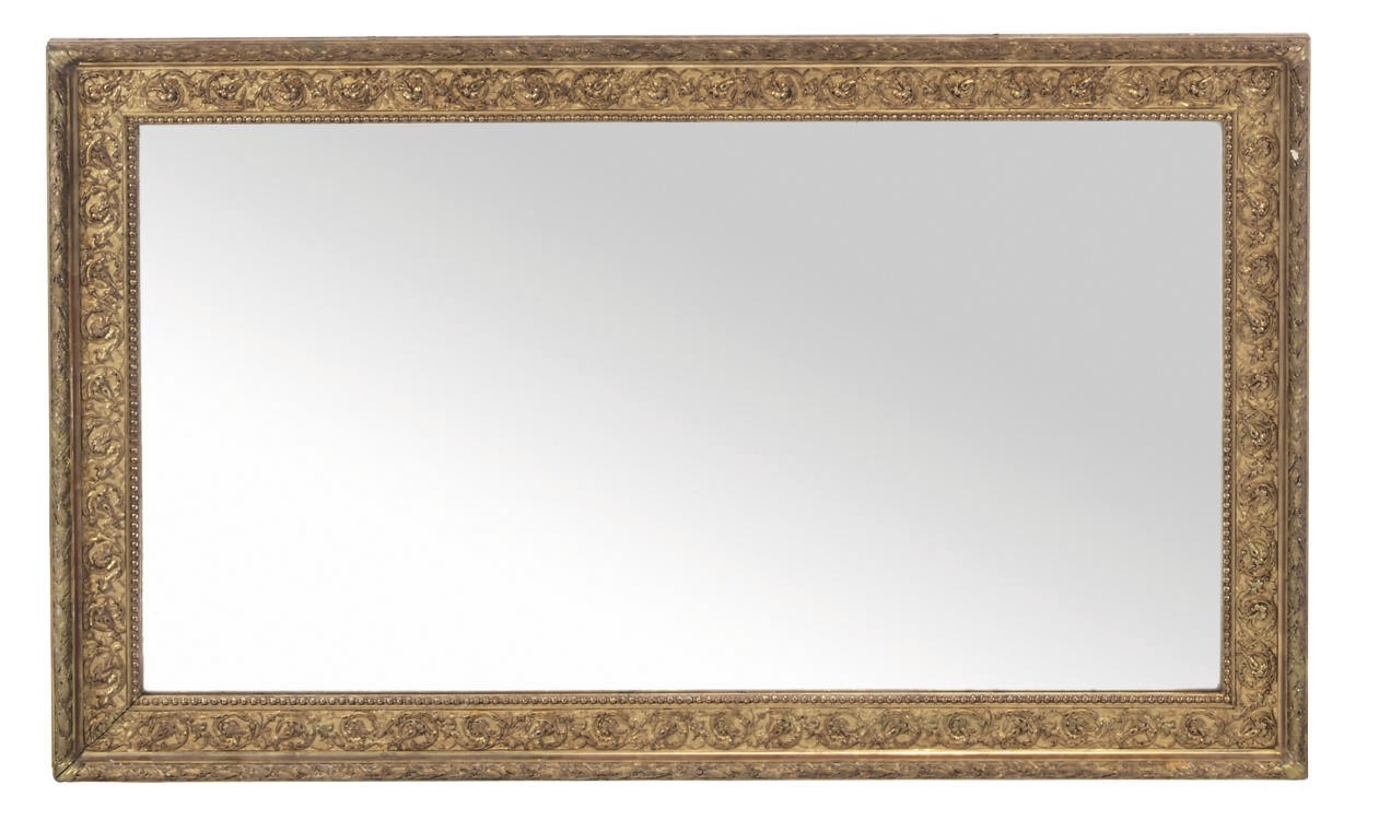 A VICTORIAN GILTWOOD AND COMPOSITION LANDSCAPE MIRROR