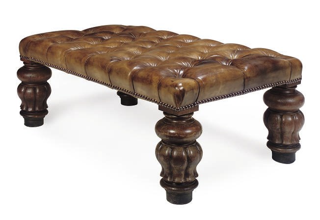 A LARGE OAK CENTRE STOOL