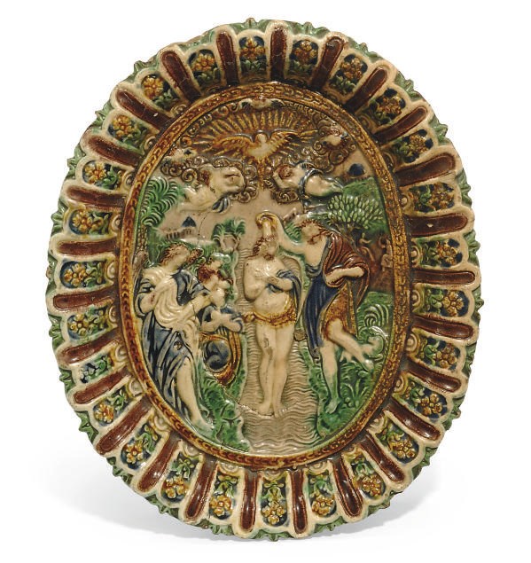 A PALISSY WARE OVAL DISH