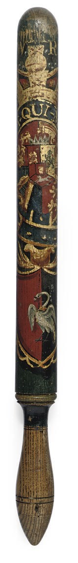 A WILLIAM IV PAINTED WOOD TRUNCHEON FOR BUCKINGHAMSHIRE