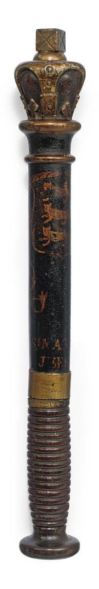 A VICTORIAN EBONISED WOOD TRUNCHEON FOR JERSEY