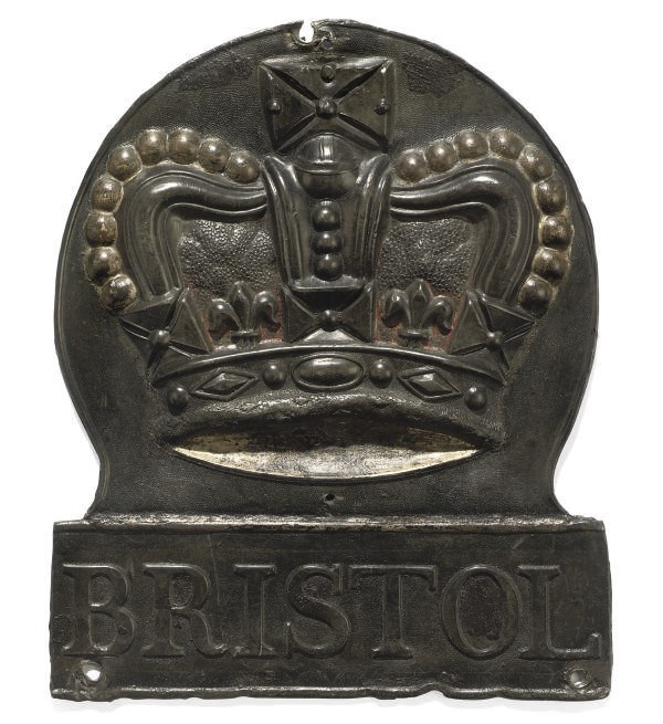 THE BRISTOL CROWN FIRE OFFICE STAMPED LEAD FIRE MARK (6C)