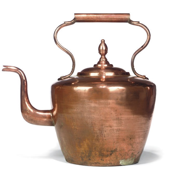 A LARGE COPPER KETTLE