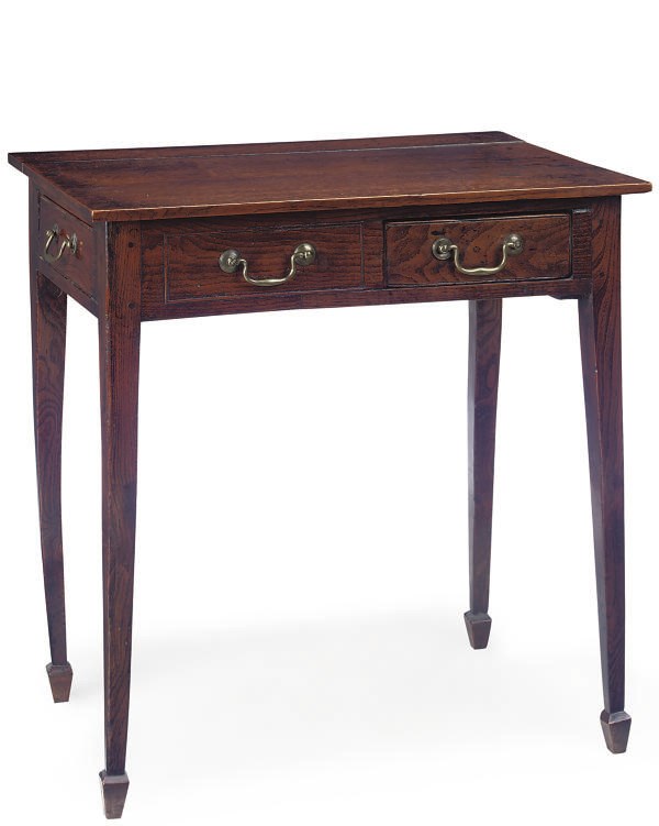 A GEORGE III OAK AND ELM SIDE TABLE