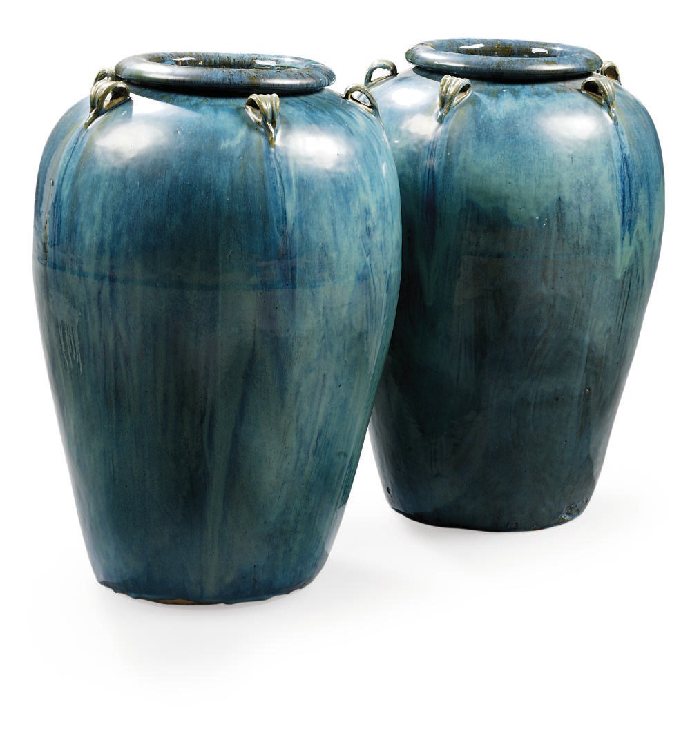 A PAIR OF POTTERY FLOOR VASES