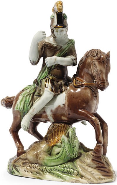 A RALPH WOOD TYPE MODEL OF GEORGE AND THE DRAGON