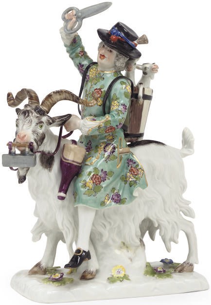 A MEISSEN GROUP OF COUNT BRÜHL'S TAILOR