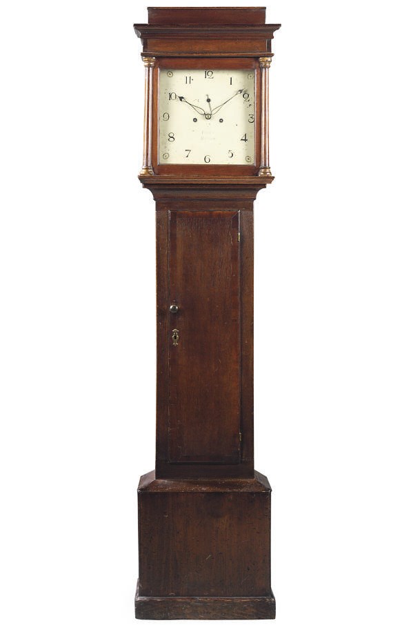 An Irish oak striking eight day longcase clock