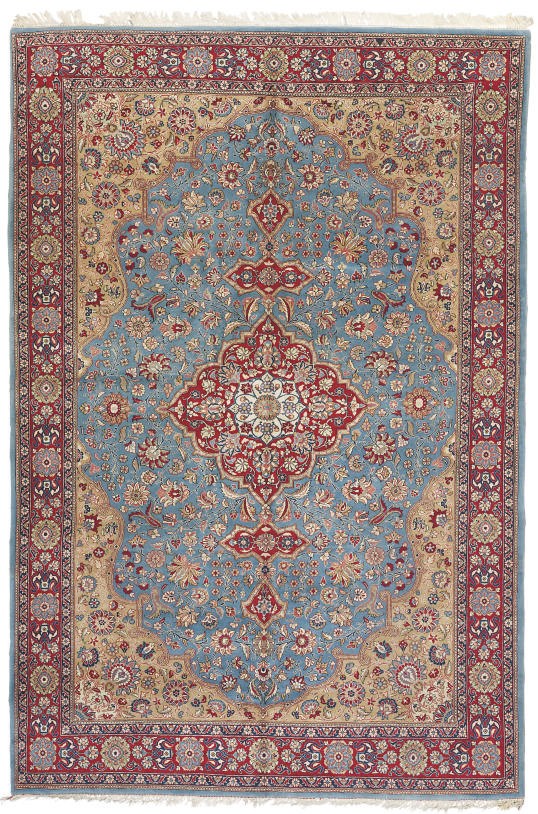 A fine part silk Qum carpet