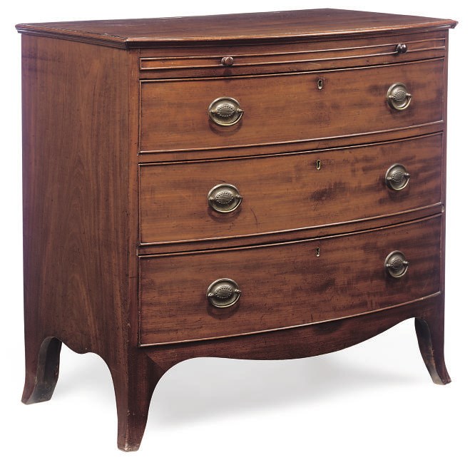 A REGENCY MAHOGANY BOWFRONT CHEST